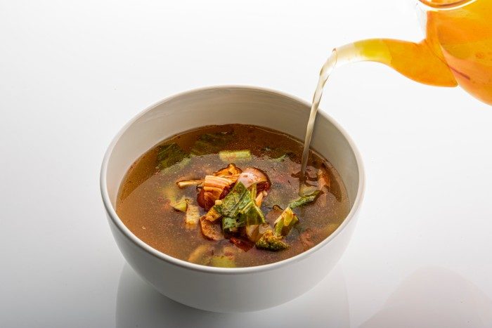 pan asian food, soup